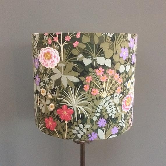 60s 70s Floral Lampshade  featuring a fabulous Pat Albeck vintage fabric