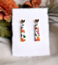 Tapered Trapeze and Heart Autumn Earrings - Polymer clay