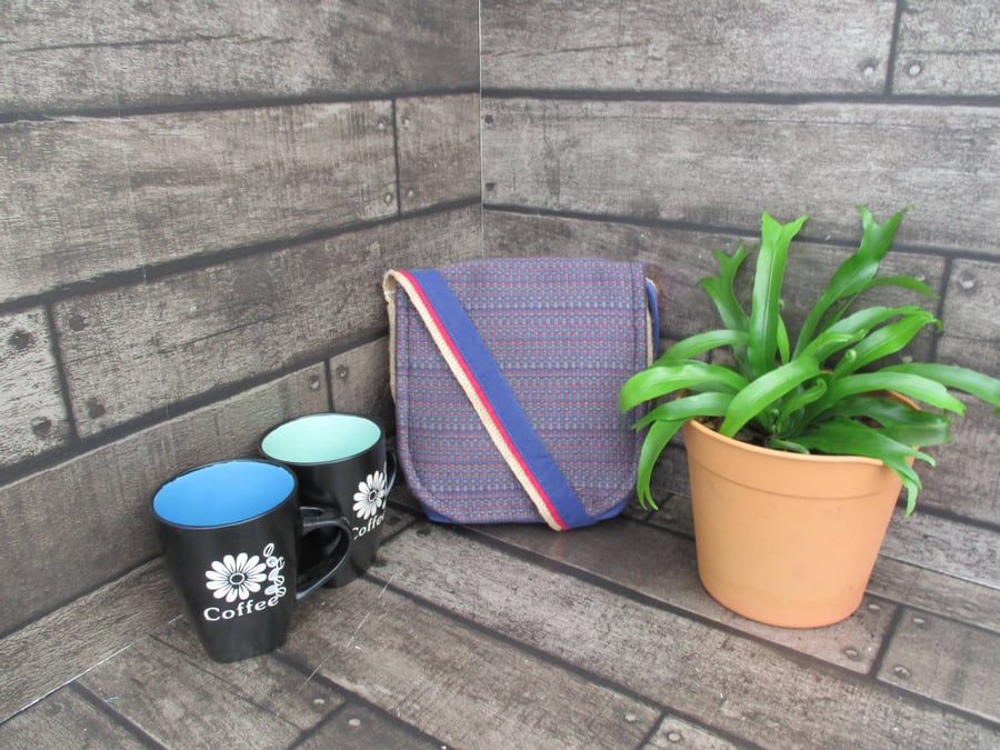 Upcycled Coffee Sack Mini Shoulder Bag Sustainable Crossbody