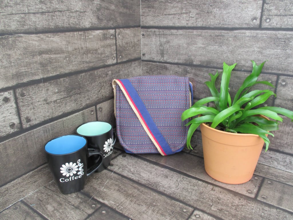 Upcycled Coffee Sack Mini Shoulder Bag Sustainable Crossbody