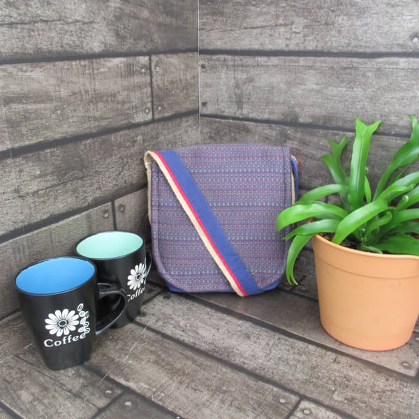 Upcycled Coffee Sack Mini Shoulder Bag Sustainable Crossbody