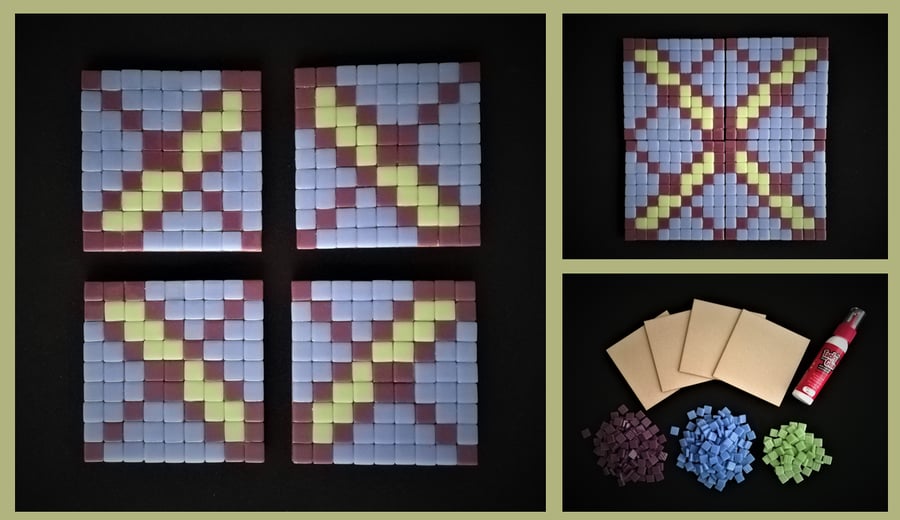Mosaic Coaster kit (4 become 1) - the perfect craft project or that special gift