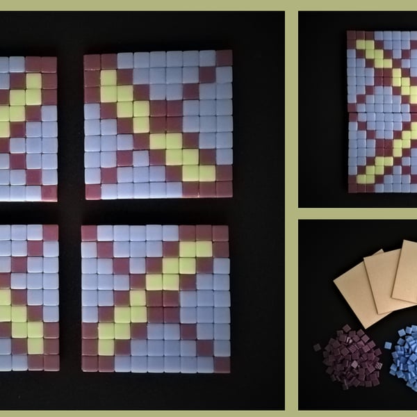 Mosaic Coaster kit (4 become 1) - the perfect craft project or that special gift