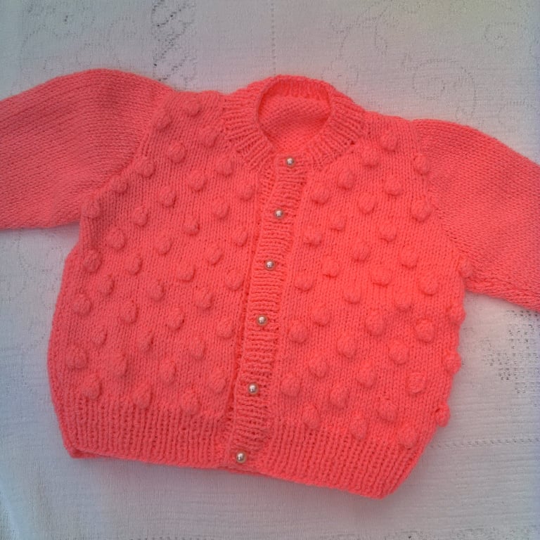 Cardigan with Bobble Design For Babies and Small Children, Custom Make, Cardigan