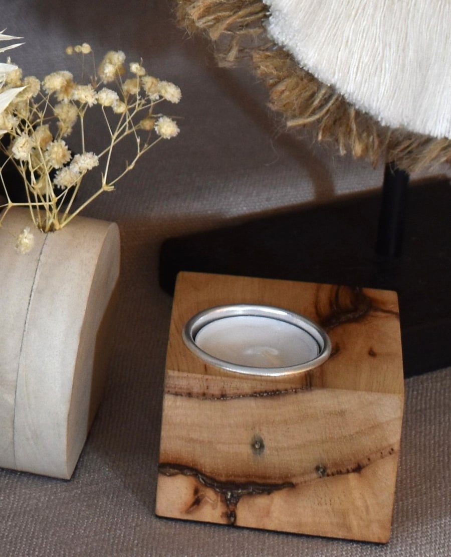 Upcycled Red Cedar Tealight Holder