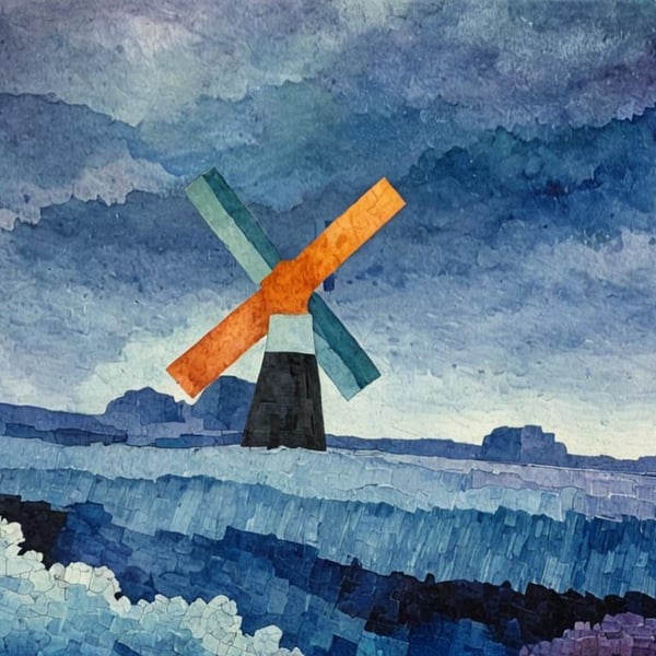 A4 Print WindMill Norfolk Broads Abstract
