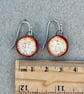 Handmade Ceramic Dangle Earrings: Cappuccino Glaze, Foraged Bristol Clay - Image 6