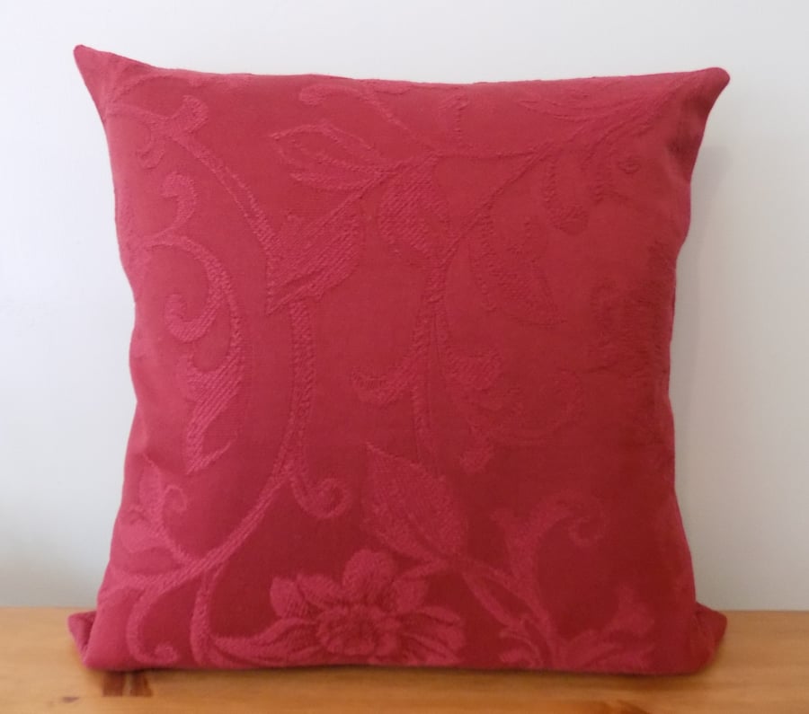 Laura Ashley Cushion Cover, Raspberry 'Fleur' Throw Pillow, 16", 18", Zip