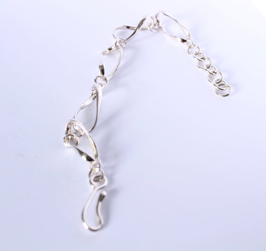 Handmade Twist link Sterling Silver chain bracelet 
