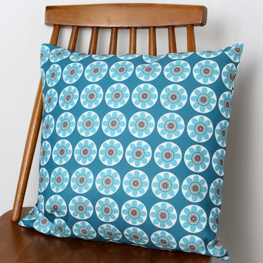 Daisy Daisy Blue Fabric Cushion