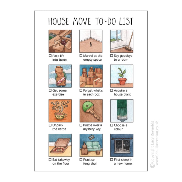 House Move To Do List Card