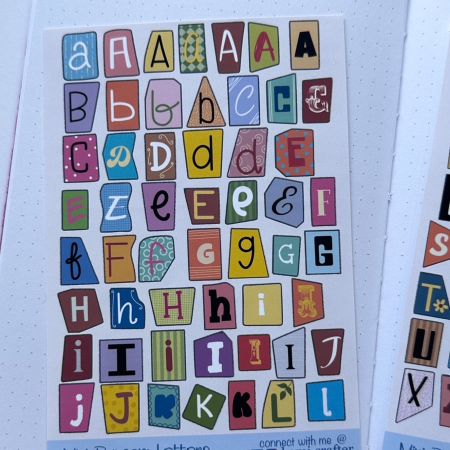 Mini Ransom Letters -kiss cut sticker sheets