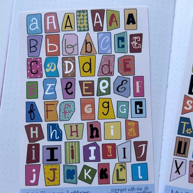 Mini Ransom Letters -kiss cut sticker sheets