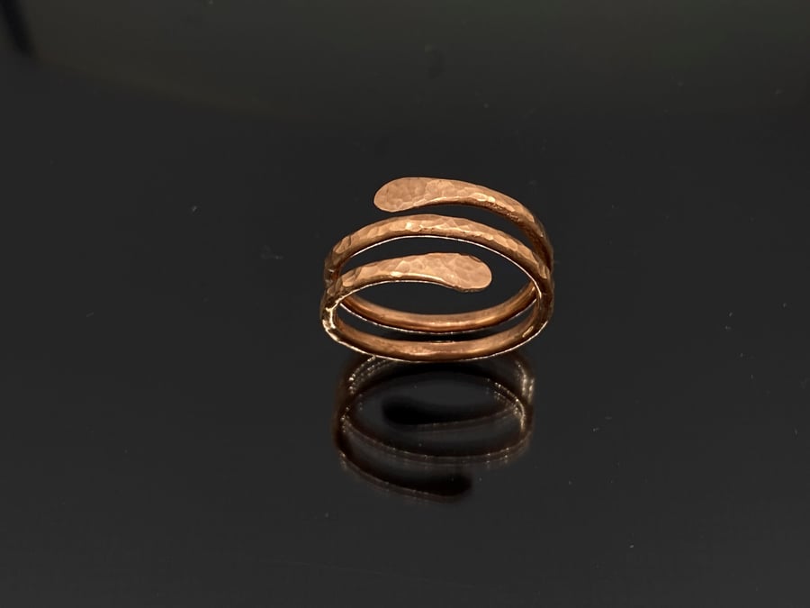 copper ring arthritis thumb toe ring finger ring hammered wraparound pure copper