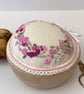 Pincushion, hand embroidered cupcake style pin cushion in pinks by Bearlescent  - Image 10
