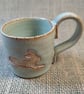 Handmade Stoneware Espresso Cup - Running Hare Ceramic Small Mug