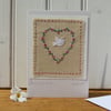 Dove with Love, hand-stitched, special little card to keep, for any occasion