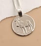 Zebra Engraved Sterling Silver Coin Necklace - Image 4