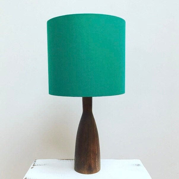 Handmade plain jade green drum lampshade