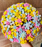 Flower button posy in pastel colours