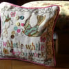 Snow White "Whistle While You Work" Handmade Cross Stitch Cushion
