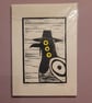 Sussie K-Pop Magpie A5 Lino Print 