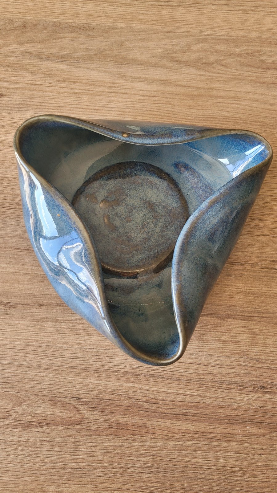 Three cornered Blue Trinket Dish
