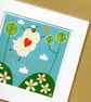 Tightrope Walking sheep illustration, original Giclee print - Image 5
