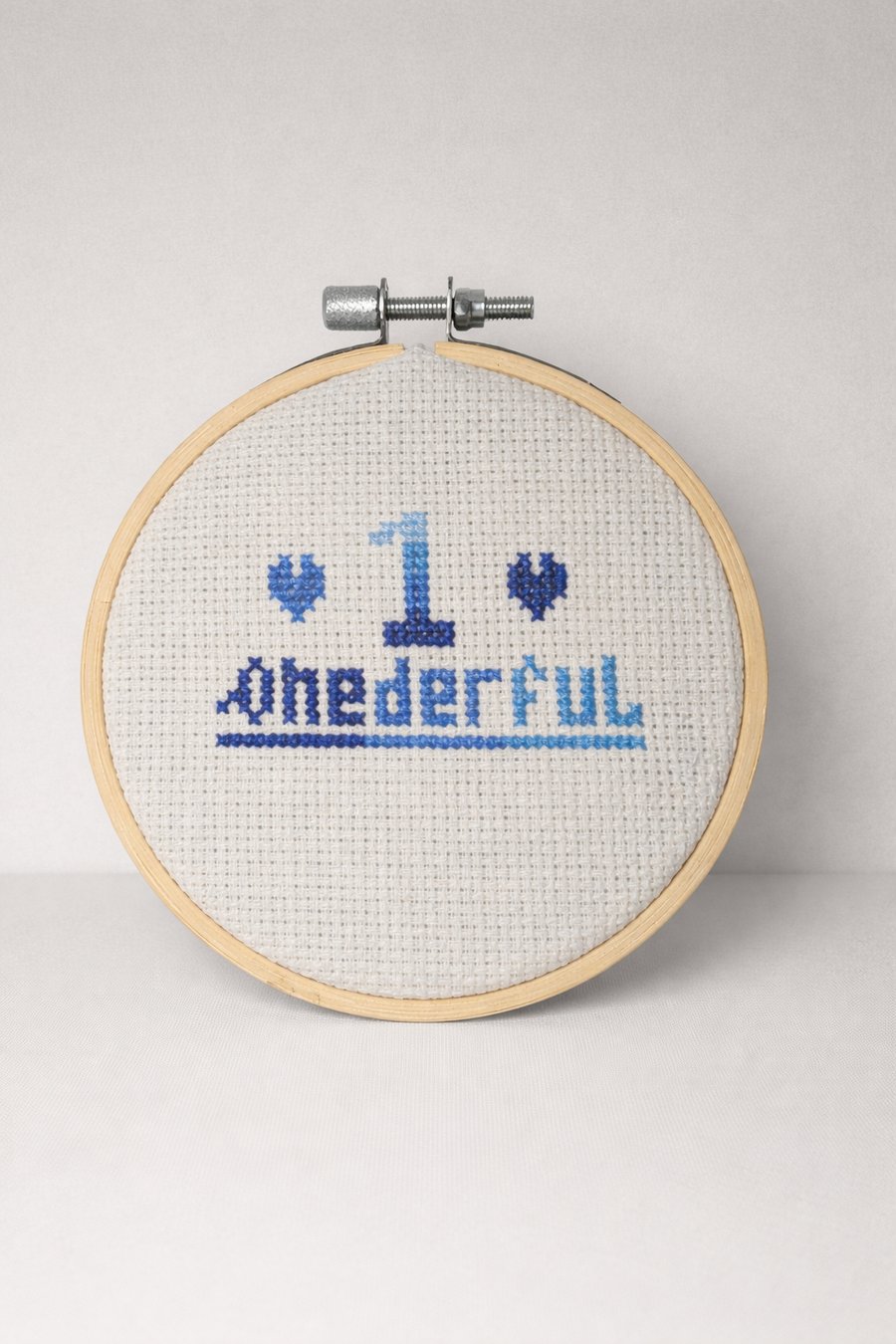 'One-derful’ First Birthday Cross Stitch Blue 