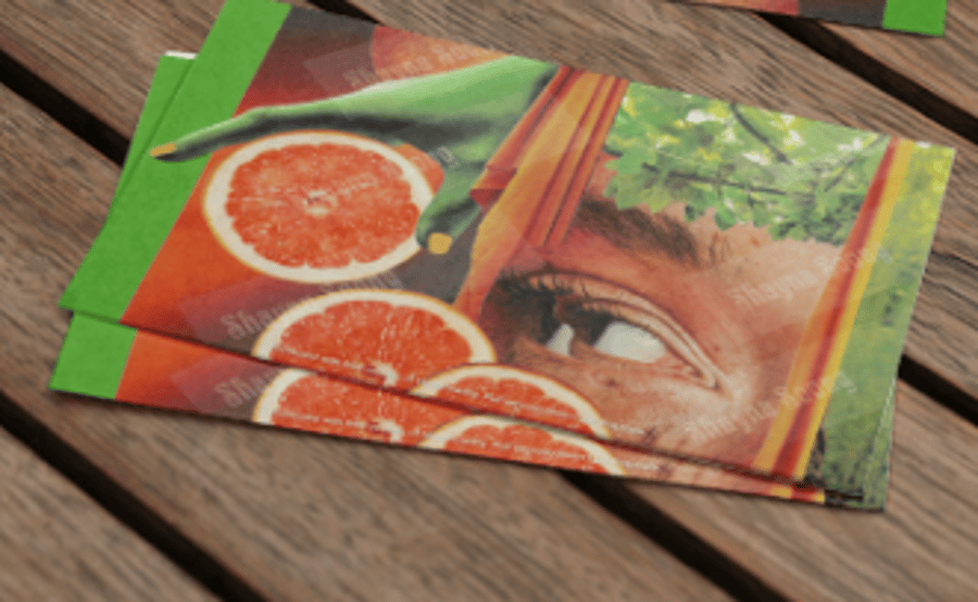 'Suffused' card printed from handmade collage 