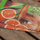 'Suffused' card printed from handmade collage 