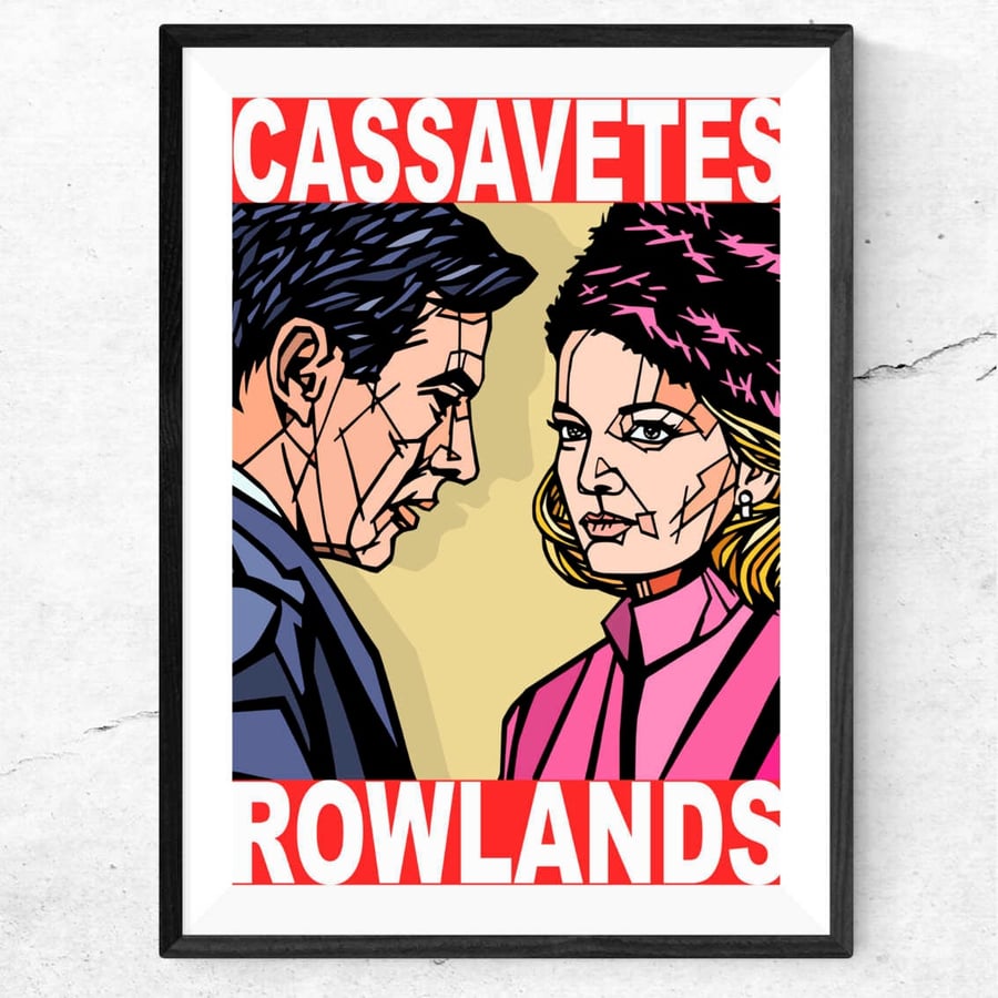 John Cassavetes and Gena Rowlands print, archival quality art, Film art, 3 sizes