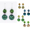 Dangly circle earrings (blues & greens)