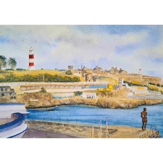  Art print of Plymouth Hoe Devon from original watercolour painting A4
