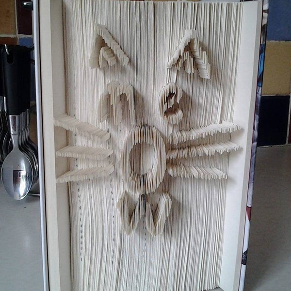 Meow Cat Face CUT & FOLD Book Folding Pattern - EMAILED PDF PATTERN