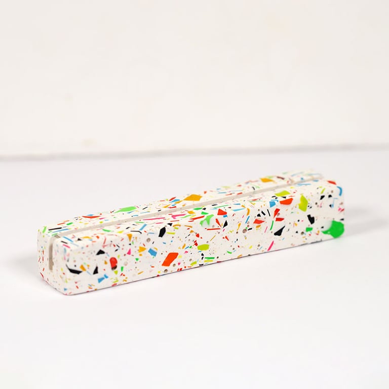 Rainbow Confetti Jesmonite Photo Holder & Wedding Place Card Holder Menu Stand