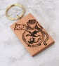 Bottle 'o' dragons. Pyrography key ring. - Image 2
