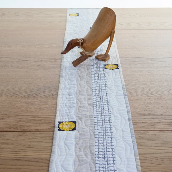 Natural Colours Quilted Patchwork Table Runner 