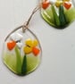 Fused Glass Daffodil Suncatcher: Easter Egg Decoration - Image 1