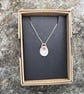 Silver and Copper Hammered Oval Pendant - Image 5