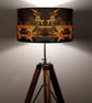Koi on Black and Gold Drum Lampshade by Lily Greenwood - Large - 45cm - Image 3