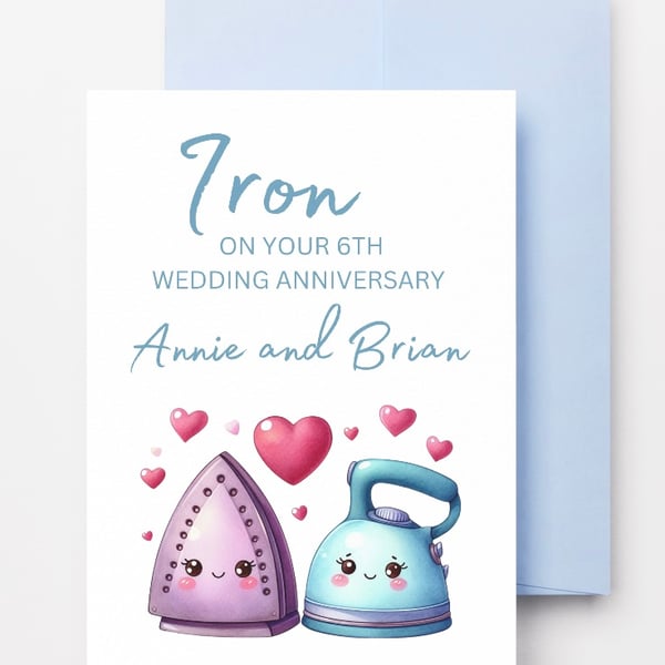 Personalised Printable 6th Anniversary Card