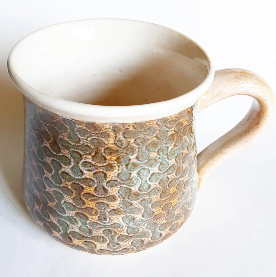 Large Patterned Mug - Hand Thrown Stoneware Ceramic Mug