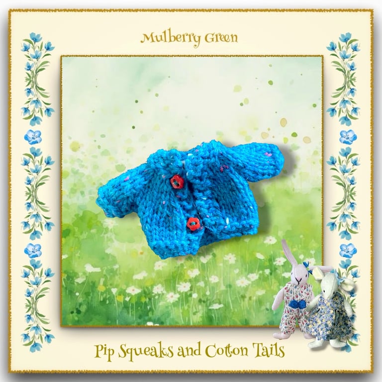 Pip Squeaks and Cotton Tails Blue Cardigan 