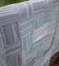 Blue and White Cotton Patchwork Lap Quilt - Image 9