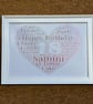 18th Birthday Typography Foiled Heart Print - Personalised A4 Framed Print - Image 2