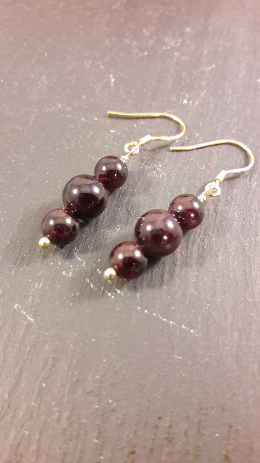 Garnet and Gold-Plated Sterling Silver Earrings