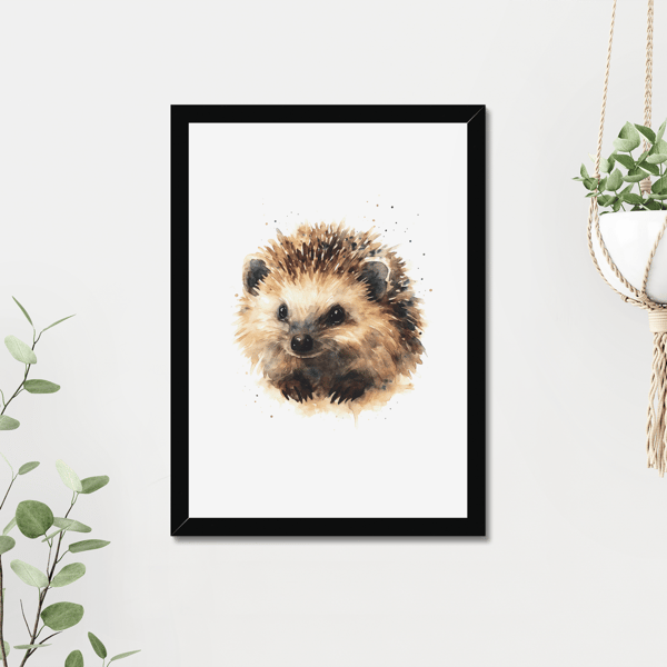 Hedgehog Watercolour Print - A5 to A3 Giclee Print (Unframed)