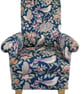 Heritage Floral Birds Fabric Chair Armchair Navy Blue Accent Statement Nursery