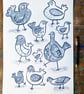  Pigeon Toes original A3 Screen Printby Jo Brown Happy Tomato- unframed - Image 6